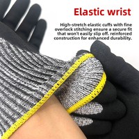 Gants en nitrile HPPE de qualité A5, certification CE EN388 niveau 5, résistants aux coupures, antidérapants, résistants à l'huile ; Gants