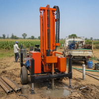Foreuse de puits d'irrigation agricole sur roues, portable, 100-200m, pour forage de puits profonds