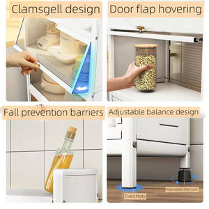 Étagère de rangement anti-poussière-support métallique suspendu, étagère de rangement pour la cuisine, le garde-manger, la salle de bain, blanc et <span class=keywords><strong>noir</strong></span> - Product Image 3