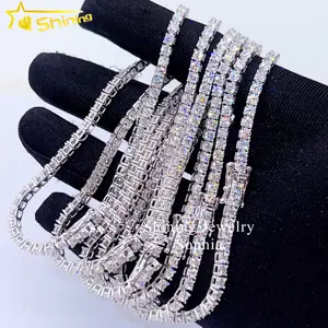 Cheapest Price GRA Pass Diamond Tester S925 Sterling Silver Prong Set D Color Vvs Moissanite Diamond Tennis Bracelet