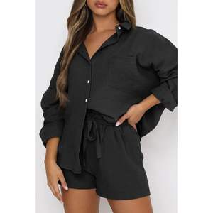 2025 2025 femmes FOXA 2025 deux pièces ensembles coupe ample tenues courtes pour vacances à la plage XS XXS printemps été pour salon - Product Image 1