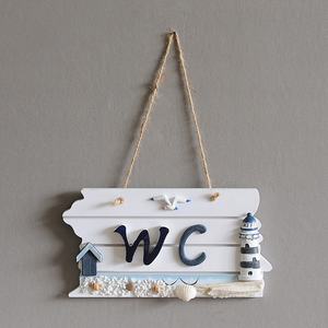 ที่แขวนป้ายไม้สไตล์เมดิเตอร์เรเนียนสุดสร้างสรรค์สำหรับห้องน้ำป้ายคริสมาสต์สัญลักษณ์ติดประตูมหาสมุทรงานฝีมือธรรมชาติสำหรับห้องน้ำ - Product Image 6