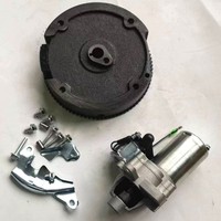 GX160 ELECTRIC START KITS GX160 GX200 5,5 PS 6,5 PS 7 PS 2kW 3kW GENERATOR GEHÄUSE STARTER MOTOR SCHWUNGRAD