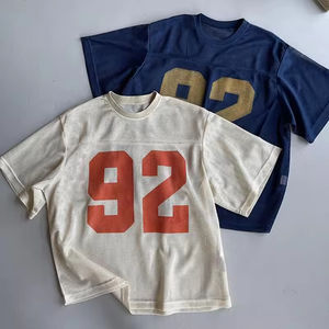 热卖网眼涤纶快干夏季短袖t恤定制号码印花超大球衣 - Product Image 1