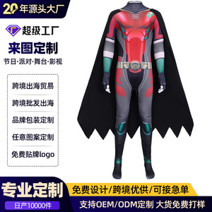 Disfraz de Cosplay de Super Titan Robin, Traje con Capa, Unisex, Anime, DC, Superhéroe, Titans, Ropa de Juego de Rol - Product Image 3