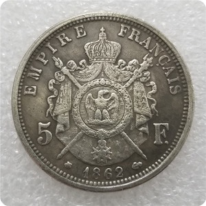 Pièces <span class=keywords><strong>de</strong></span> monnaie commémoratives <span class=keywords><strong>de</strong></span> style antique <span class=keywords><strong>de</strong></span> 5 francs <span class=keywords><strong>de</strong></span> <span class=keywords><strong>France</strong></span> 1861-1866, cadeaux, décoration <span class=keywords><strong>de</strong></span> la maison - Product Image 3