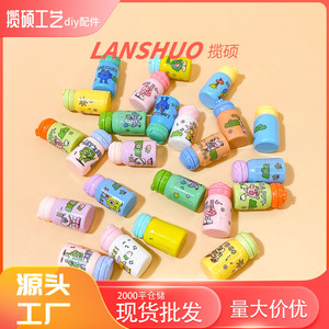 Lanshuo – Mini bouteille en résine, Kit de bricolage pour bijoux, résine plastique, forme ronde, motif alphabet, pour projets créatifs - Product Image 2