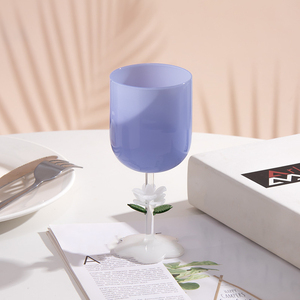 Copas <span class=keywords><strong>de</strong></span> Vino con Tallo <span class=keywords><strong>de</strong></span> Flor a la Moda, <span class=keywords><strong>Venta</strong></span> al <span class=keywords><strong>por</strong></span> <span class=keywords><strong>Mayor</strong></span>, Copas <span class=keywords><strong>de</strong></span> Vidrio <span class=keywords><strong>de</strong></span> Borosilicato Alto, Resistentes al Calor, Coloridas, para Vino Tinto - Product Image 4