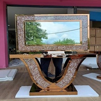 Table console de luxe moderne de haute qualité avec miroir pour la maison et l'hôtel Meubles de salon en MDF les plus vendus