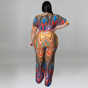 <span class=keywords><strong>Mono</strong></span> de poliéster estampado con hombros descubiertos, estilo casual, para mujer, <span class=keywords><strong>talla</strong></span> <span class=keywords><strong>grande</strong></span>, novedad de verano 2026, Europa y América - Product Image 3