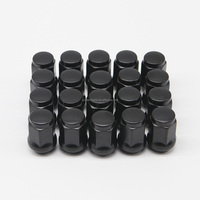 20 Piezas Tuerca de Rueda de Acero de Extremo Cerrado Hexagonal de 3/4" M12X1.5, Negra, Tipo Acorn, Grado 6.8 HF, para Reequipamiento/Actualización de Vehículos