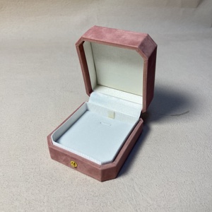 Caja de Joyería de Terciopelo Rosa Personalizada al por Mayor de Fábrica con Logotipo para Anillo, Pulsera, Colgante, Collar, Pendientes, Logotipo Grabado Disponible - Product Image 5