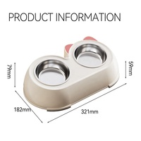 Gamelle double pour animaux de compagnie avec oreilles de chat, en plastique intégré, anti-choc, écologique, étanche IPX5, pour petits et moyens animaux
