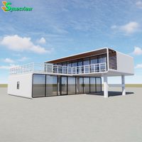 Maison Modulaire Extensible Conteneurisée de Luxe Moderne Européenne, Cabine Préfabriquée en Acier Type Apple avec Terrasse et Panneaux Sandwich pour Bureau