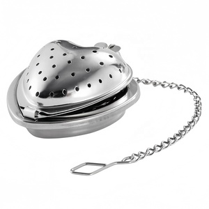 Infuseur à thé portable en forme de coeur en acier inoxydable 304 de Noël de voyage avec plateau d'égouttement en chaîne - Product Image 5