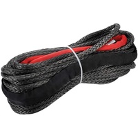 ARCTICSUN Câble de treuil synthétique UHMWPE 10.5mm * 25m Noir Rouge Rock Heat Guard Compatible ATV UTV 4x4 Car Truck Winch Cable 1 Year