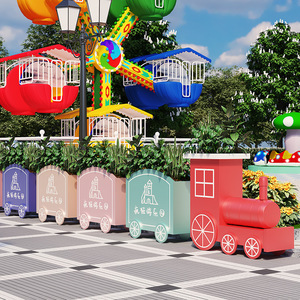 Cartoon Outdoor Flower Box Metal Wrought Iron Floor Standing Plant <b>Stand</b> For Shopping Mall Pedestrian Street Decor - Product Image 1