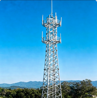 Tour de télécommunication personnalisable en acier Q355B ISO1461 20-55M à 3 poteaux, galvanisée, pour couverture radio, communication rurale et urbaine