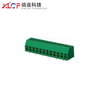 Bloc de bornes à ressort en laiton pour courant élevé, connexion par vis, >30 AWG, 15A max. en courant continu, espacement central 5,00 mm, PA66