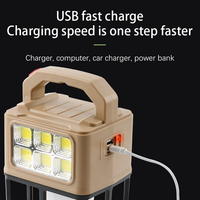 Projecteur de chantier portable solaire COB LED, rechargeable USB-C, avec batterie externe, étanche IP65, pour urgences, camping et réparations