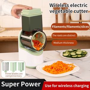 Factory Price 6in1 Stainless Steel <b>Vegetable</b> Cutting Automatic Shredding Slicer Large-Capacity Rotary Grater Masher <b>Vegetable</b> - Product Image 2