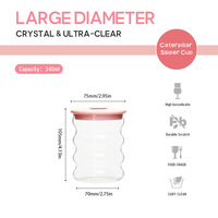 Gobelet en verre transparent en forme de calebasse Creative Wave pour thé au lait, jus, café glacé, usage domestique, vente en gros