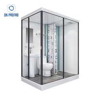 Belle unité de douche intégrée carrée préfabriquée moderne de luxe portable design simple modulaire préfabriqué salle de bain Pod avec toilette