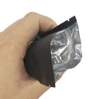 Sac en Mylar recyclable à fermeture éclair noir mat imprimé sur mesure, à trois côtés scellés, résistant aux odeurs, pour l'emballage d'aliments, de collations, de bonbons et de noix