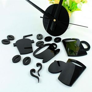 3D Acrylic <b>Wall</b> <b>Clock</b> DIY Coffee Cup Frameless Mute Digital <b>Clock</b> <b>Wall</b> Sticker for Living Room <b>Kitchen</b> Restaurant Decoration - Product Image 4
