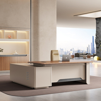 Bureau de direction en bois personnalisé au design moderne, bureau de luxe en forme de L pour PDG, patron, usine, bureau de travail