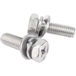 304 Stainless Steel Hex Head Bolt With Flat Spring Washer And Concave Phillips Head GB9074.13 Standard Grade 10.9 12.9 - Product Image 3