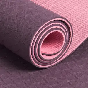 Nouvelle fabrication Pilates logo imprimé personnalisé 6mm haute qualité biologique écologique recycler durable Double couleur TPE tapis de Yoga
