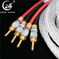 Câble audio-vidéo haute fidélité pour audiophiles, connexion banane XSSH DIY HIFI 8N OCC plaqué argent 8,3 mm, haute qualité