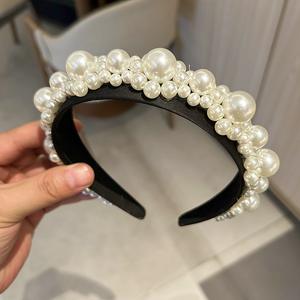 Serre-tête large vintage baroque en perles de 15 cm pour femme, accessoires de mariage et de fête, vente en gros - Product Image 4