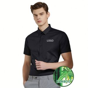 Chemises habillées OEM pour hommes à manches longues, unies, décontractées, pour affaires, personnalisables, vente en gros, différentes couleurs, en fibre de bambou - Product Image 3