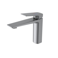 Mitigeur de lavabo moderne monotrou en acier inoxydable et laiton Robinet d'eau sans contact avec poignée unique pour le lavage de la salle de bain