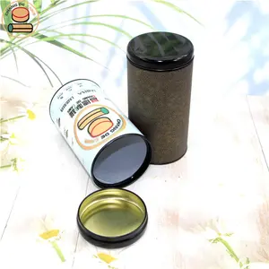 Eco-Friendly Bio-Degradable Cylinder-Shaped Embossed Kraft Paper Tube Tea Coffee Talcum Powder Beverages Chocolate Food