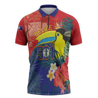 Polo zippé pour homme, thème Fête de l'Indépendance du Belize, motif Toucan tropical 501 Proud Keel Billed, décontracté, pour la Journée du Drapeau du Belize, style golf