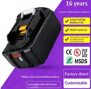 <span class=keywords><strong>Makita</strong></span> แบตเตอรี่ลิเธียมไอออน18650ขนาด18โวลต์6000มิลลิแอมป์5S2P ได้รับการรับรอง CE พร้อมระบบป้องกันการชาร์จเกินสำหรับเครื่องเจียร์มุม - Product Image 5