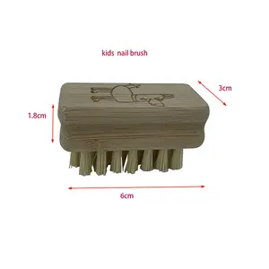 Деревянная щетка для ногтей для детей, мягкая щетина, мини-щетка для чистки бамбука