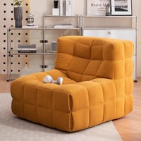 Fauteuil de Salon Individuel Moderne avec Pouf Ottoman, Mobilier Gain de Place Compressé sous Vide pour Chambre, Appartement, École, Salon et Hôtel