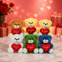 Vente en gros d'ours en peluche super mignons, ours en peluche doux avec cœur pour la Saint-Valentin, jouets en peluche