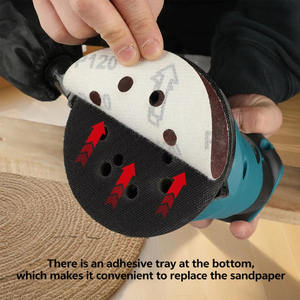 <span class=keywords><strong>Ponceuse</strong></span> orbitale aléatoire <span class=keywords><strong>sans</strong></span> <span class=keywords><strong>fil</strong></span> <span class=keywords><strong>Makita</strong></span> 18V, outils électriques miniatures pour le bricolage, le travail du bois, le polissage et le ponçage à petite échelle, moteur <span class=keywords><strong>sans</strong></span> balais - Product Image 6