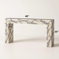 Table console en marbre Calacatta Viola personnalisable, table de salon moderne de luxe pour hôtel, villa, couloir, décoration