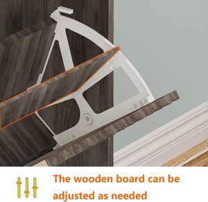 Meuble à chaussures autoportant moderne QIVOMIX avec 2 tiroirs rabattables, range-chaussures étroit pour entrée, en bois - Product Image 4