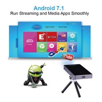 Mini projecteur DLP HD 100 lumens ANSI avec batterie intégrée (2 heures) pour usage professionnel, éducatif et domestique, portable, Android
