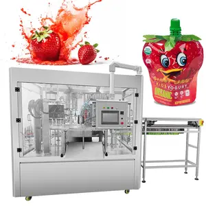 Automatic strawberry passion fruit grape juice packing machine spout bag doypack liquid juice filling machine