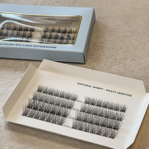 A casa crea il tuo marchio di ciglia all'ingrosso Black Clear Band Strip Lashes 3D Faux Mink Pre Cut Segment Lashes - Product Image 2