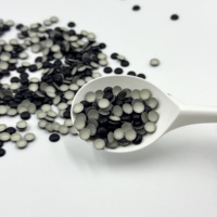 Perles rondes en aluminium à bord semi-haut, strass thermocollants noir mat, clous métalliques, patchs thermocollants écologiques sans nickel, vente en gros