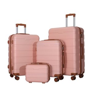 4Pcs ABS <b>Hard</b> <b>Shell</b> Luggage Set 12/20/24/28 Inches Spinner Wheels <b>Suitcase</b> with TSA Lock Unisex Travel Bag Modern Style - Product Image 1